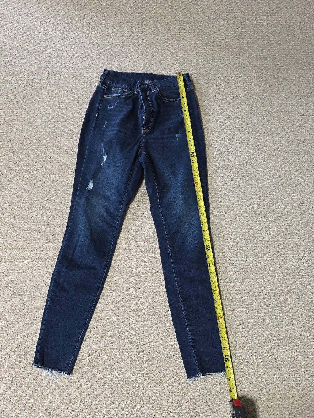 American Eagle Outfitters Dark Blue Distressed Skinny Jeans